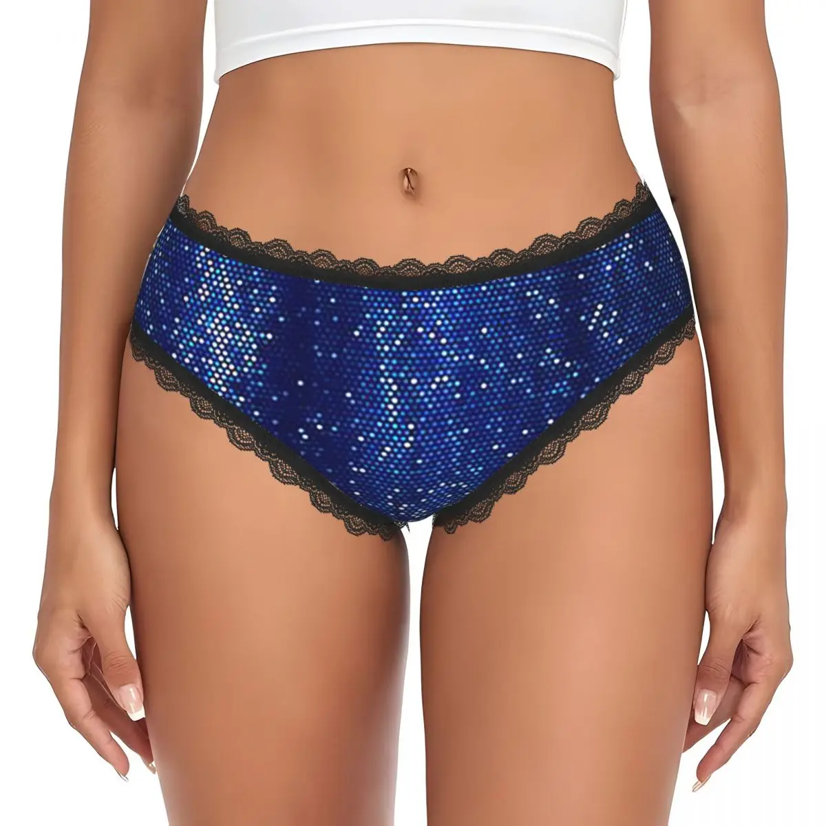 Custom Abstract Cosmic Rain On Blue Blurred Background Panties Briefs Women's Comfort Briefs Underwear Breathable Underpants