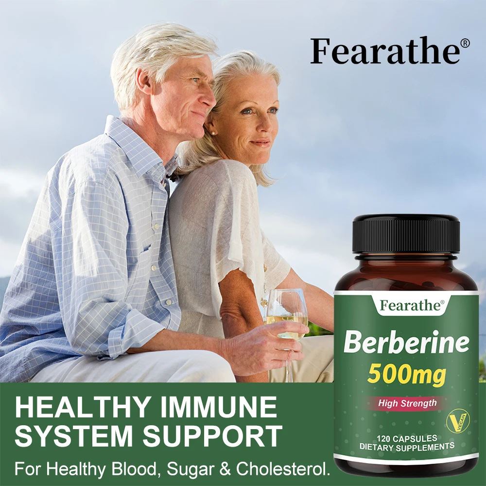 Berberine 500 Mg, Highly Absorbed, Heart Healthy, Blood Sugar Support - Gluten Free, Vegetarian & Non-GMO 120 Capsules