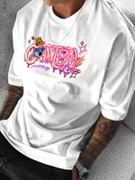 New American Summer Cartoon Devil Bear Print Soft, Comfortable, Breathable Round Neck T-shirt Outdoor Street Style Top 6