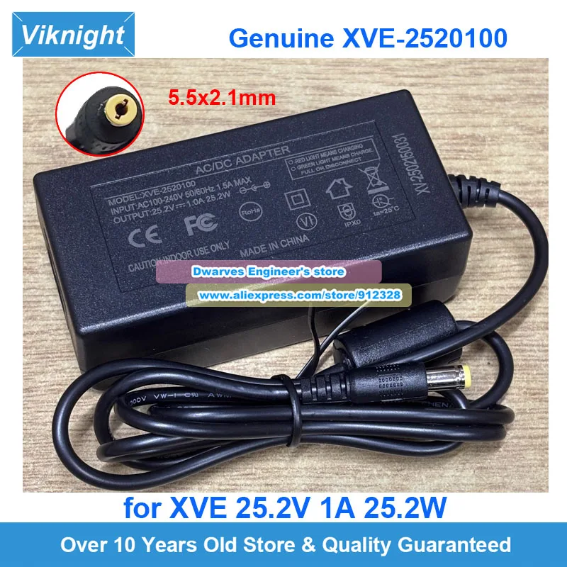 

Genuine XVE-2520100 DSS24-2521000 AC Adapter 25.2V 1A Power Supply for DSS XVE Battery Charger 5.5x2.1mm