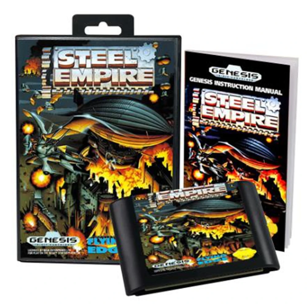 スチールエンパイアゲームカートリッジ,ボックスとマニュアル付き,16ビット,セガ,MD,メガドライブ,ジェネシスシステム