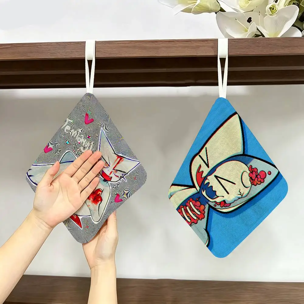 Hip Hop Music Femtanyl Polyester Cotton Hand Wiping Towel, Hanging Design, Durable for Household Restaurant Toilet Use