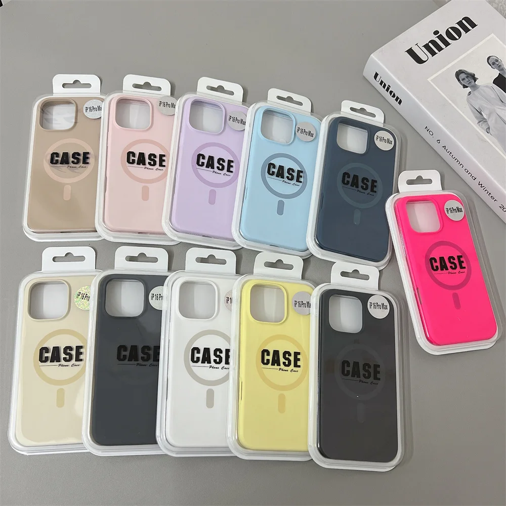 Official Same Original Liquid Silicone Phone Case for iPhone 16 15 14 13 12 Pro Max Magsafe Wireless