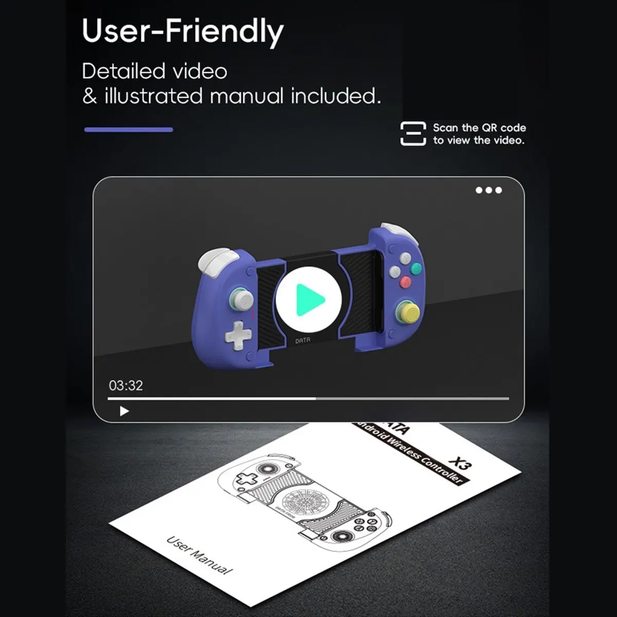

(BAAY) X3 Беспроводной Bluetooth-контроллер для Switch/OLED для PUBG Mobile с двумя джойстиками Hall и вентилятором охлаждения для Android/IOS PC B