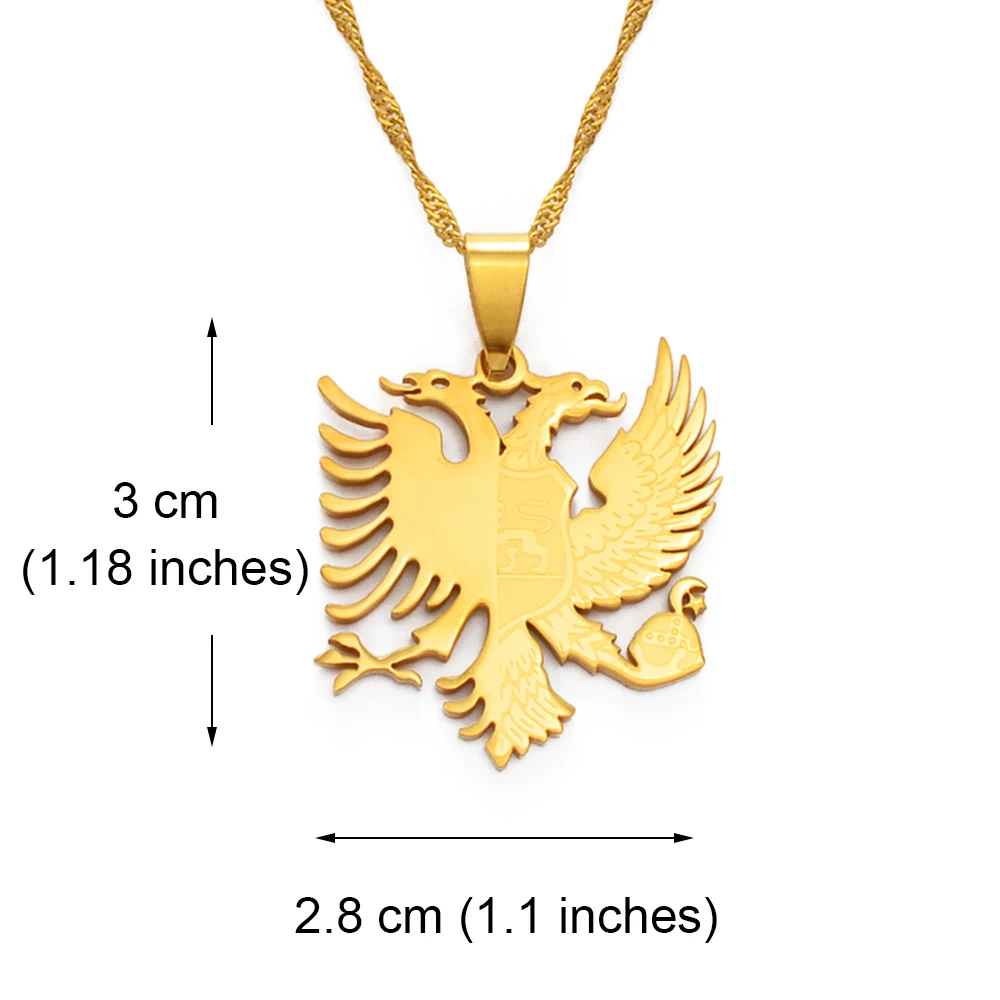 Anniyo Montenegro and Albania Eagle Pendant Necklaces Jewelry #148521