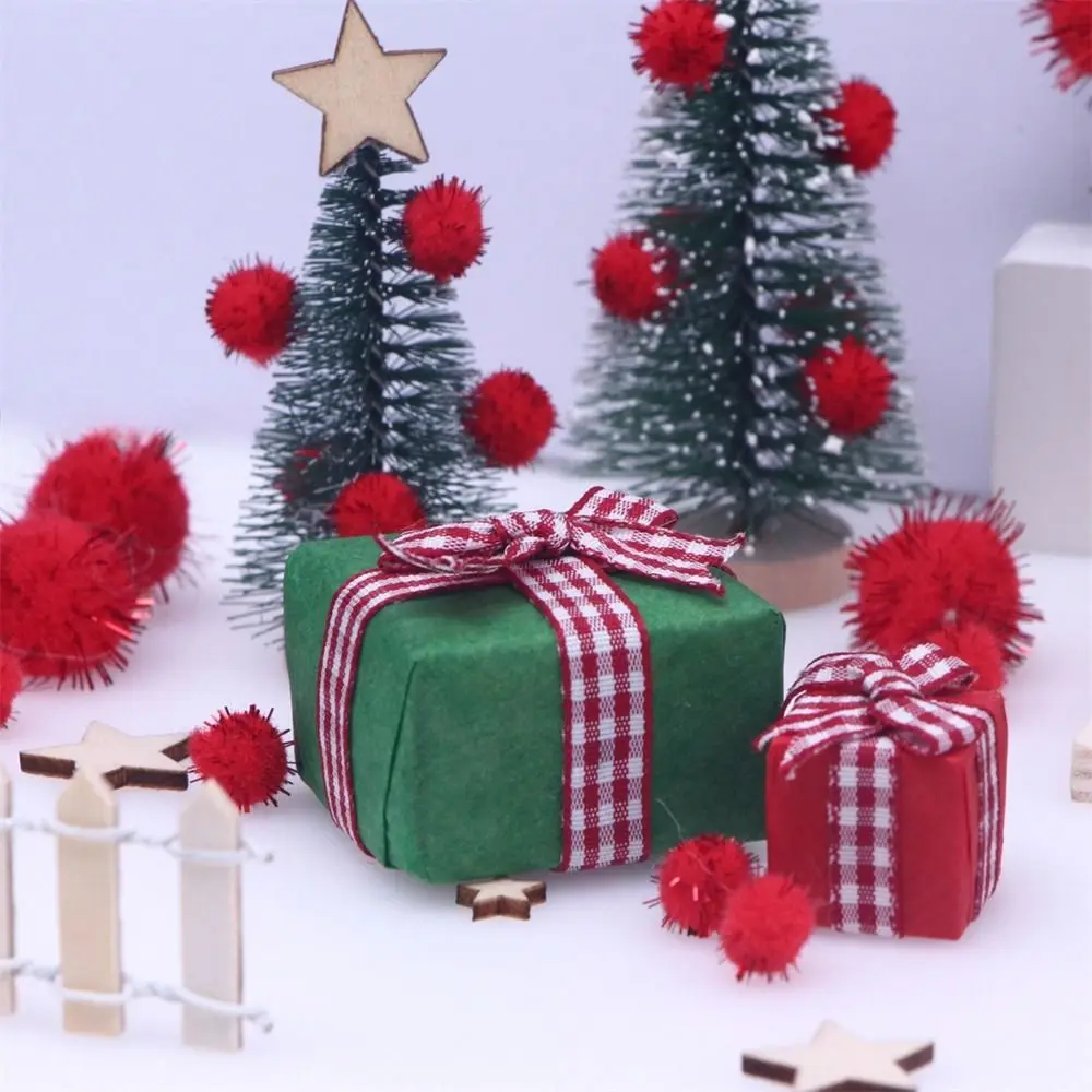 

String Hat DollHouse Elf Kit Mini Tree Miniature Scene Fairy Toy House Simulation Scene Model Miniature Elf Door Christmas Decor