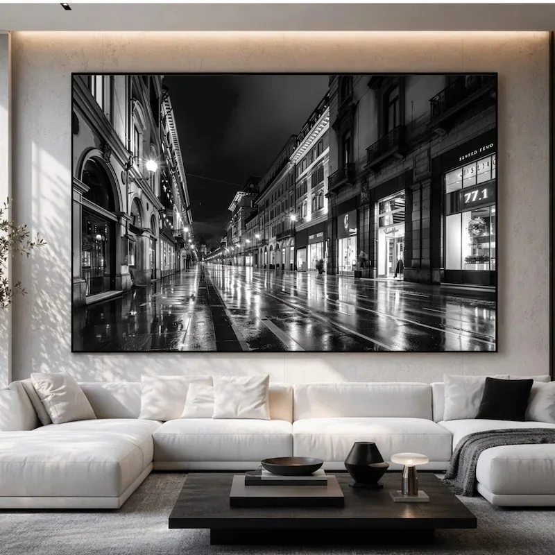 Monochrome Black White Global Night City Wall Print Bundle Modern Industrial Aesthetic Decor for Dorm Studio Housewarming Gift