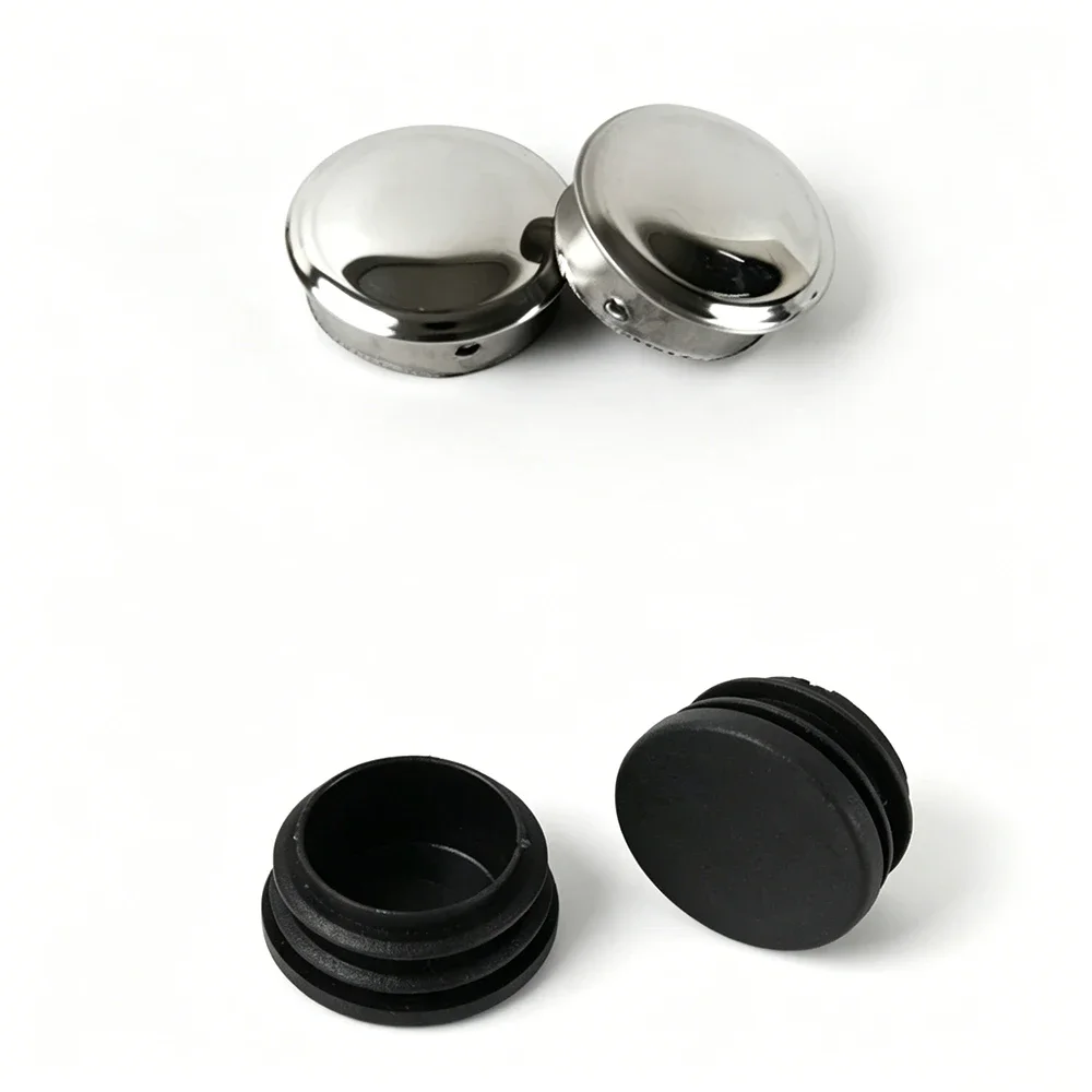 10Pcs 304/201 Stainless Steel Round Steel Pipe Hole Plug Insert End Cap Non Welding Plug Inner Plug Head 19-32mm Decorative Cap