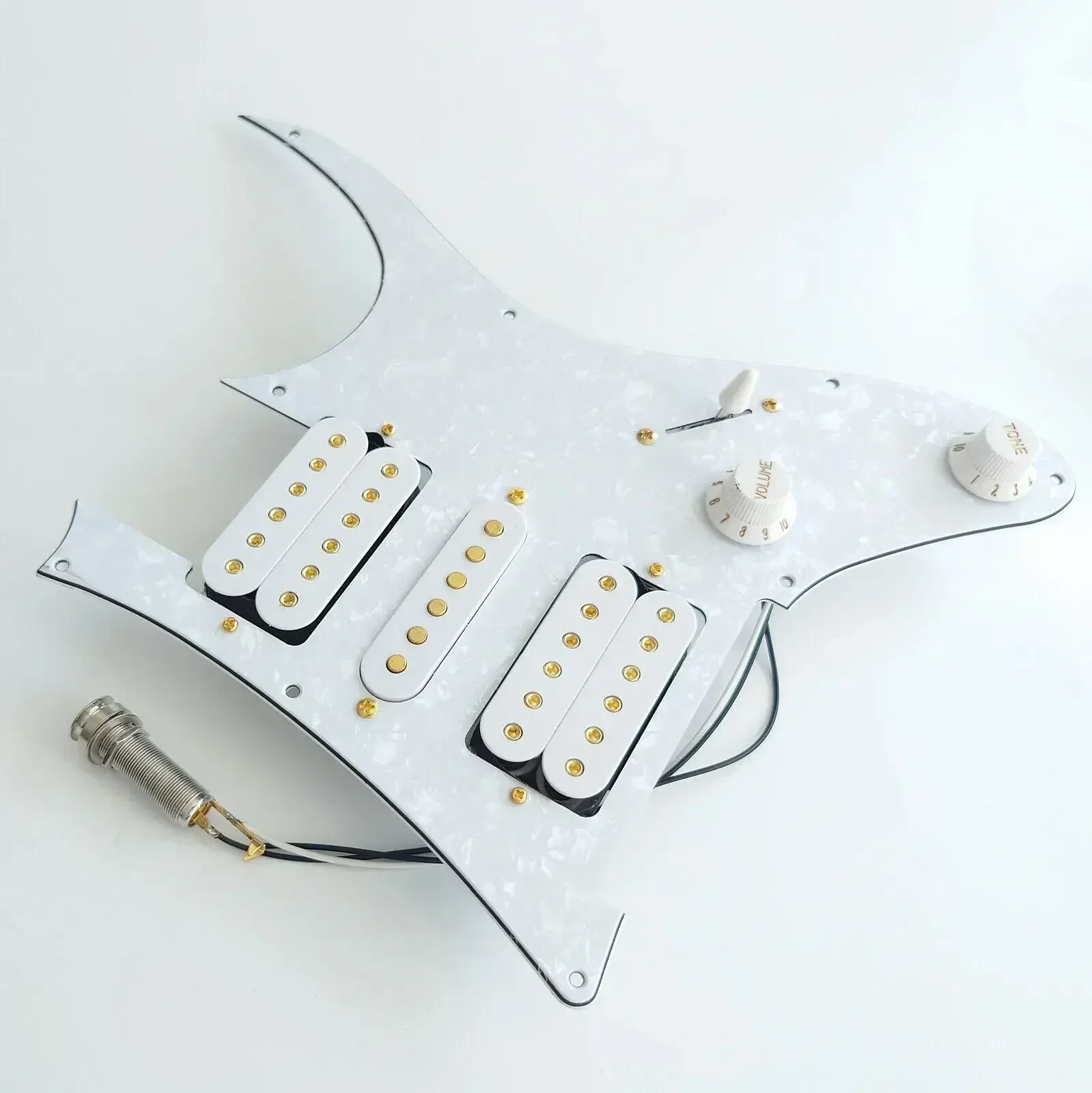 Yue Yun Music Store-Discount Hot Sale-Prewired Loaded Pickguard Set HSH Pickups Set for RG Electric Guitars Replacement Parts