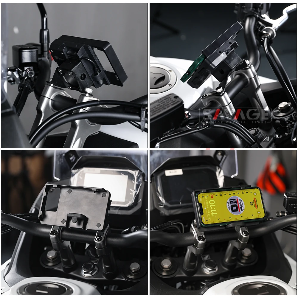 For HONDA Transalp 750 XL750 2023 2024 Motorcycle GPS Navigation Bracket Mobile Phone Holder Mounting USB Charger Phone Support