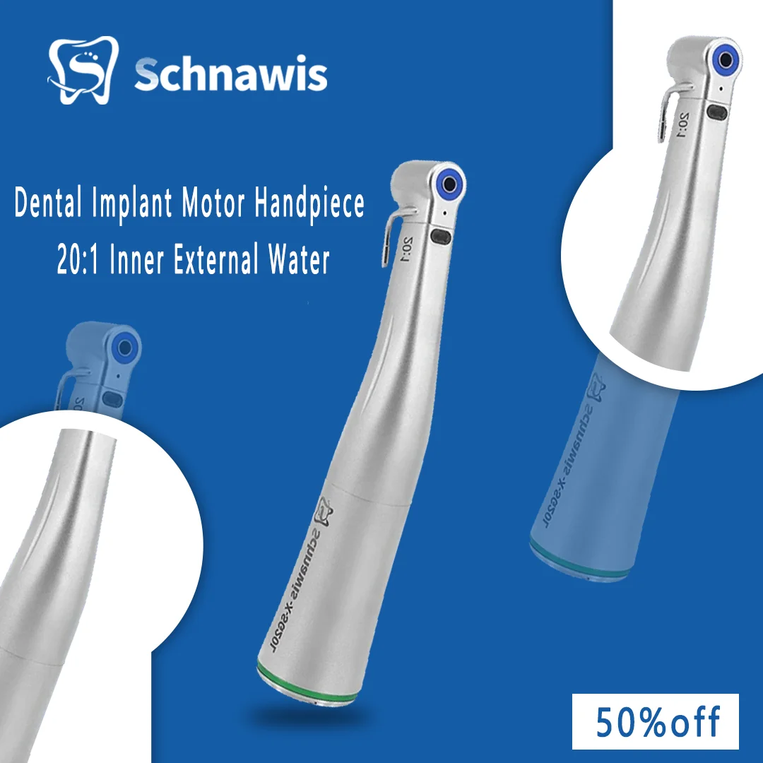 

Dental Implant Motor Handpiece 20:1 Inner External Water Spray Detachable Irrigation System Against Contra Angle Handpiece Fiber