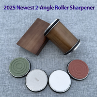 Rolling Knife Sharpener Magnetic Knife Holder Diamond Sharpening Stone Kit with 15 and 20 Degrees Angle Roller Kitchen Accessory