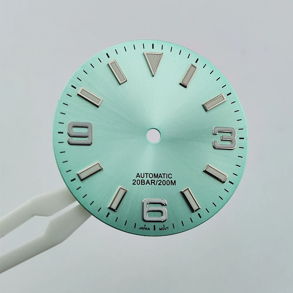 28.5mm New Styles Watch Dial nh35 Sterile Dial Green Luminous Watch Face Watch Parts  Fit NH34/NH35/NH36 Movement