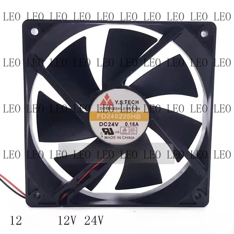 MY 1PCS For FD241225HB 12025 DC24V 0.28A 12CM 2-Wire Dual Ball Inverter Cooling Fan