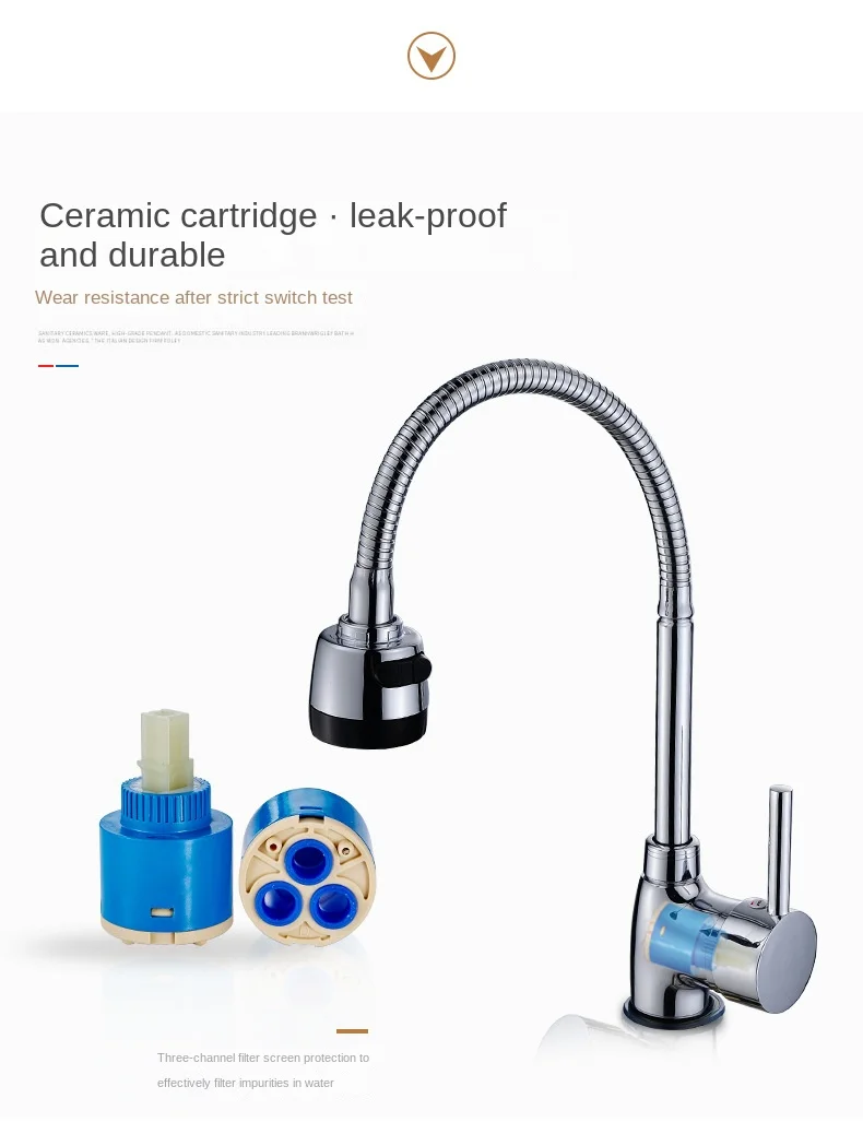 Kitchen Faucet Two Function Single Handle Mixer Hot and Cold Water Taps Deck Mounted Torsion Faucet Shower Faucet Affordable