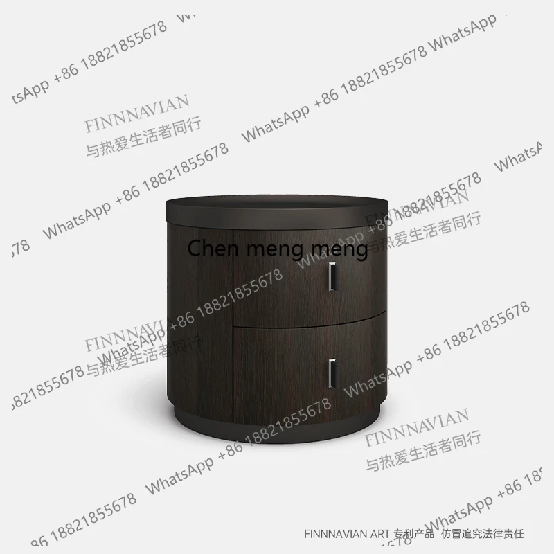 

Italian Style Master Bedroom Storage Bedside Table Wabi-Sabi Style Simple Storage Cabinet