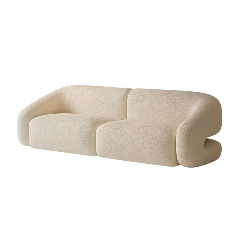 

Creative sofa living room, small apartment, straight row cream wind