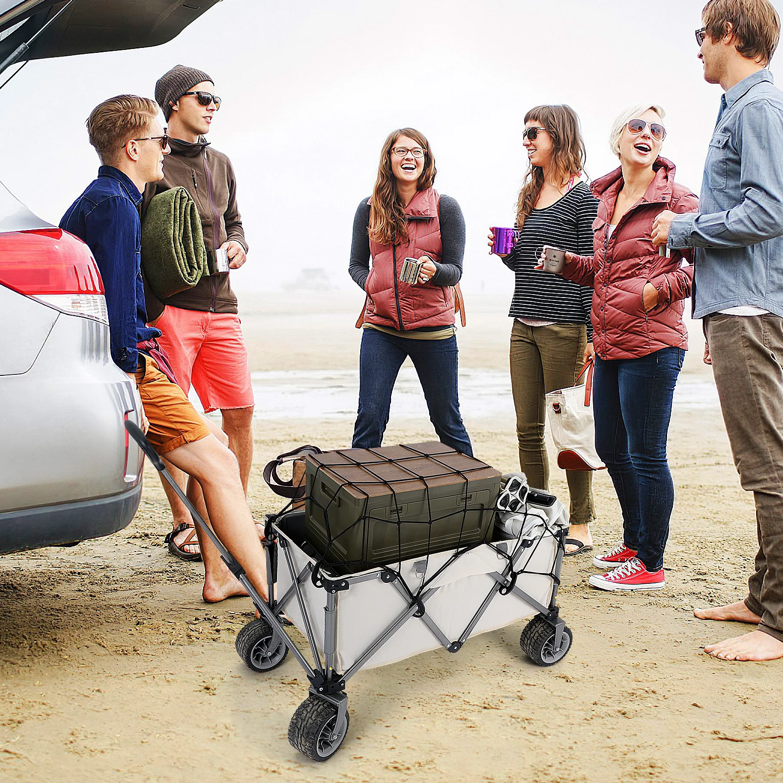 

Elastic Luggage Net for Beach Cart 5Mm Thick High Grade Cover Net for Camping Supplies Garden Trolley Storage Camping Supplies