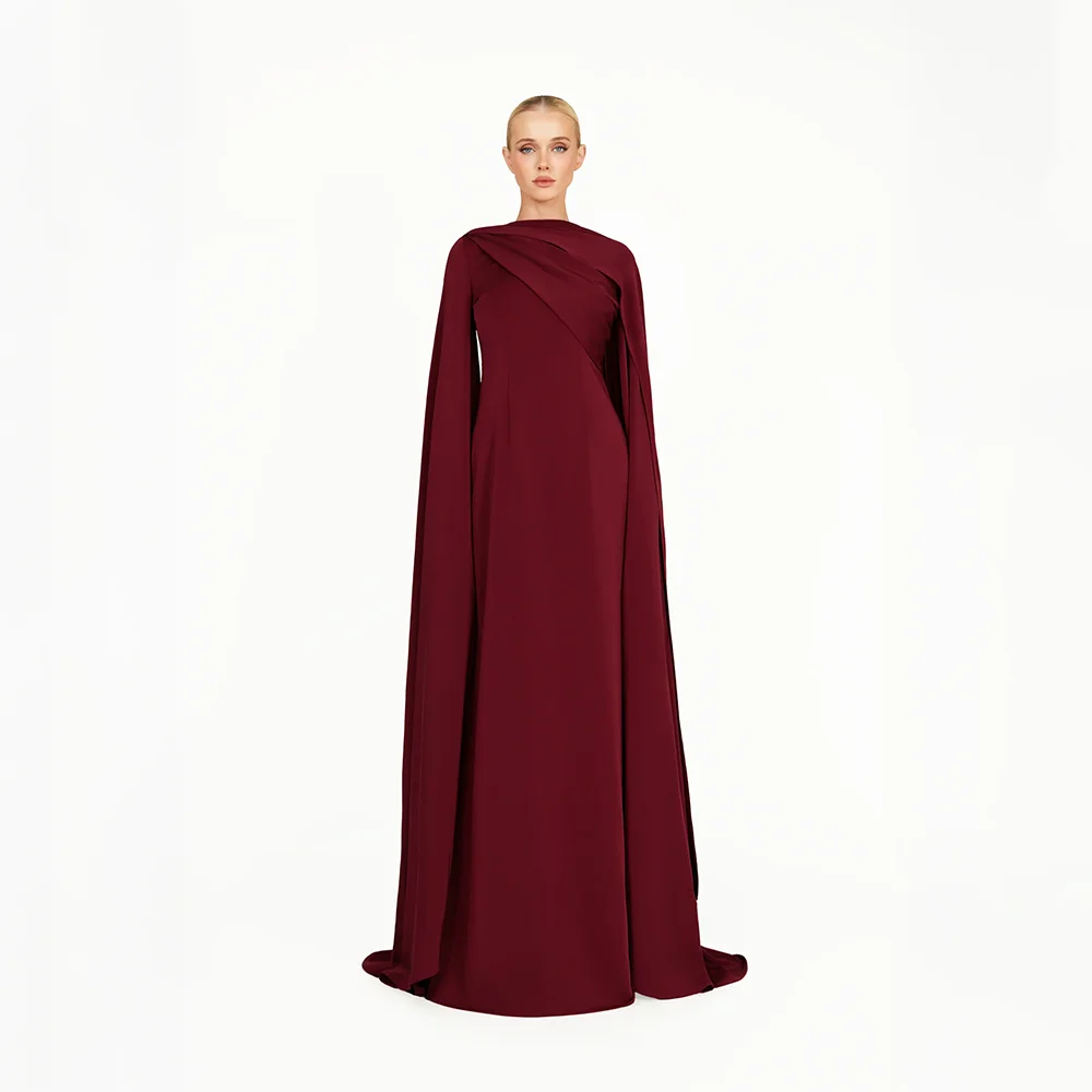 

Simple Evening Dresses High Collar Evening Gowns Elegant Formal Occasion Modern Long Sleeves Prom Dresses Customized 2025