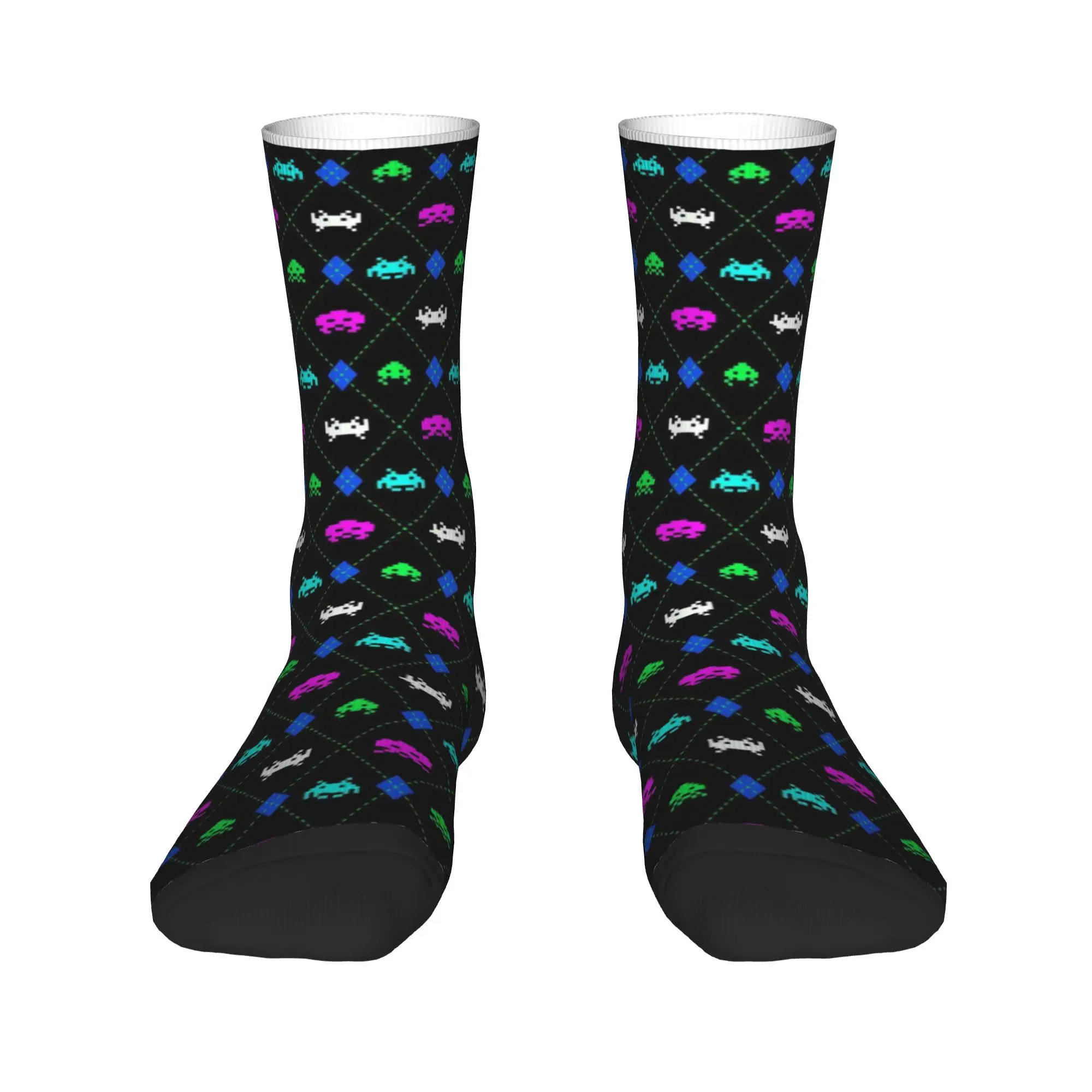 Space Invaders Socks Winter  Stockings Modern Men Warm Soft Socks Printed Running Sports Anti Bacterial Socks