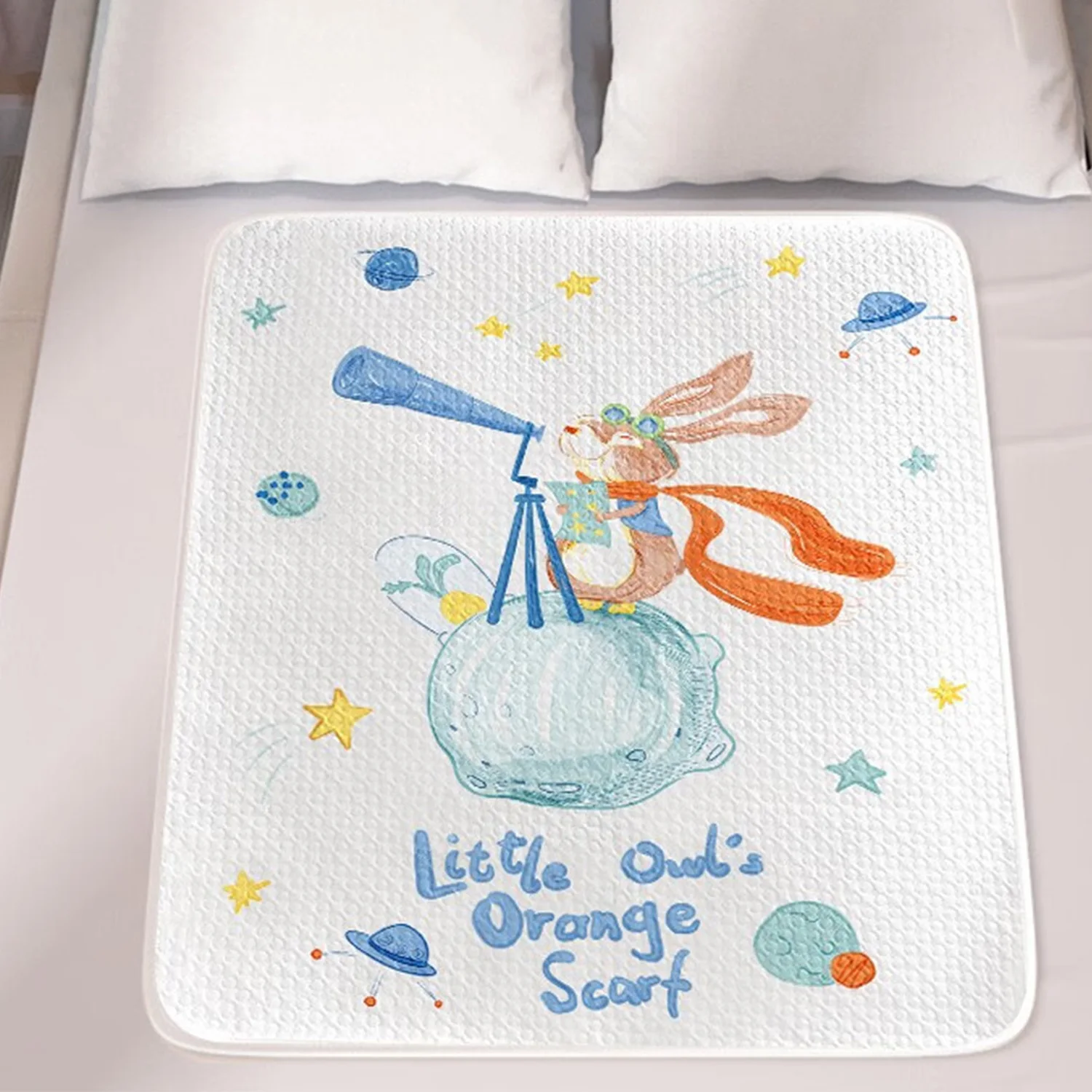 Morbido e traspirante Pannolino per bambini Antibatterico con motivi adorabili Lenzuolo per culla 80x100 cm - Planet Bunny