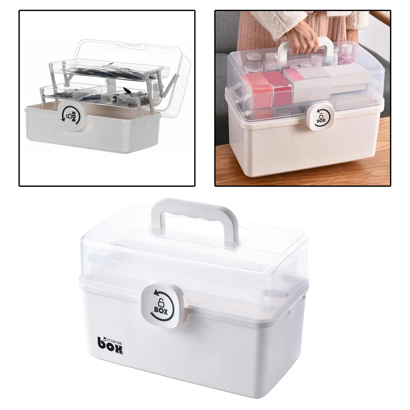 Storage Box Made of Plastic, Lockable, Sewing Accessories, Organizer,