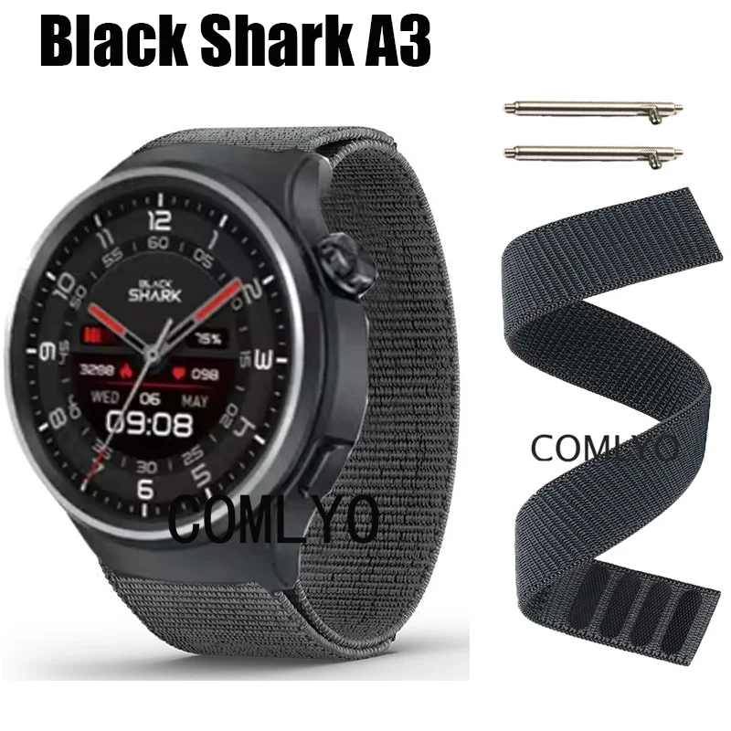 For Black Shark A3 Strap Nylon Smart Watch Band Hook&Look Soft Belt Watchband