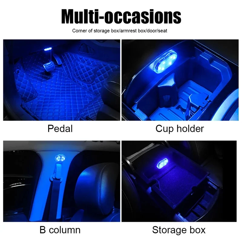 1-4pcs Car Lighting Multi-Function Reading Lamp Led Atmosphere Lamp Car Touch Sensing USB Charging Car Roof Emergency Lamp