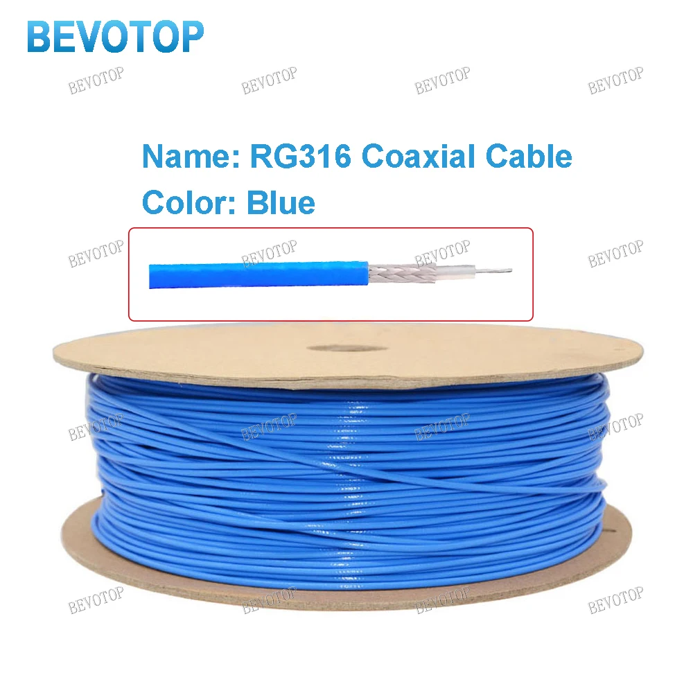 1M ~ 500M Blue RG316 Coax Cable Low Loss for Crimp Connector Fast Shipping High Quality 50 Ohm