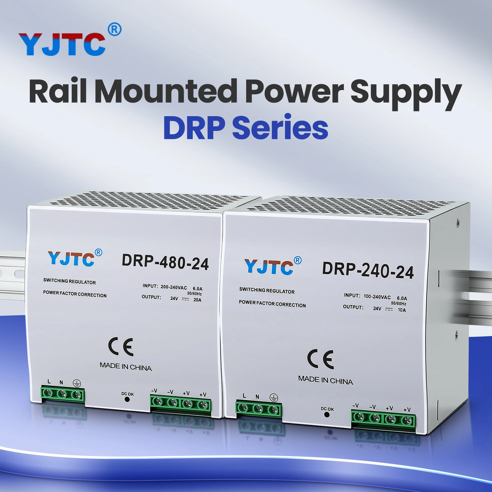 DRP 240W 480W 12V/24V/36V/48V Power Supply DC/AC DIN Rail Bench/Laboratory Switching Power Supply Industrial Transformer