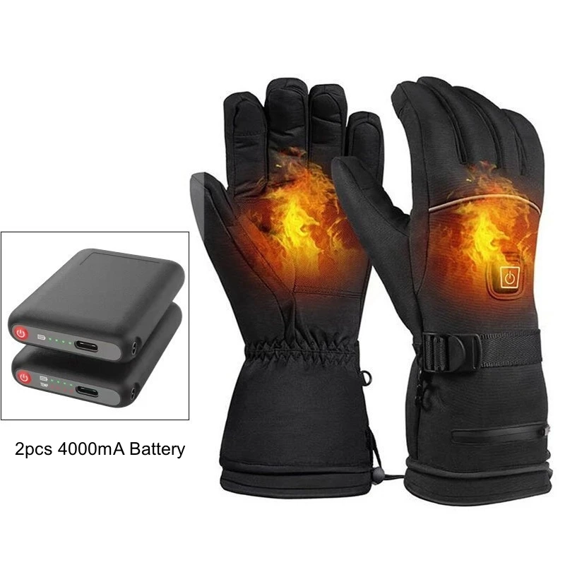 Heated Glove Liners Men Women,Rechargeable Battery Heated Motorcycle Ski Snow Warmer Skiing Gloves