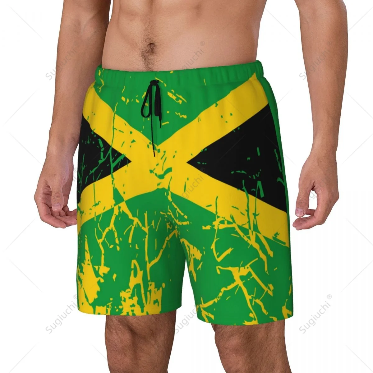 Jamaica Feel-Pantalon de natation 3D pour homme, short de surf de plage, short de bain, doublure de compression, séchage rapide 2 en 1