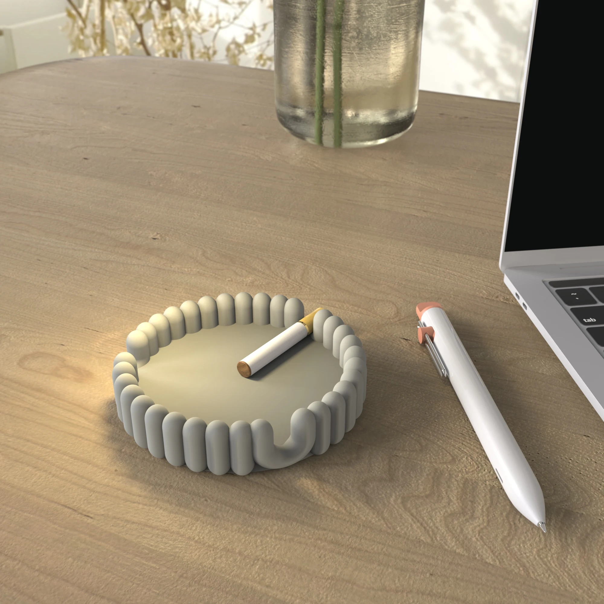

Creative Round Striped Cement Ashtray Silicone Mold, DIY Concrete Cigar Holder Mold, Geometric Resin Craft Mold for Home Decor