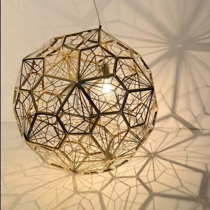 Postmodern creative personality bedroom restaurant bar stairs clothing store polygon geometric diamond ball hanging lamps