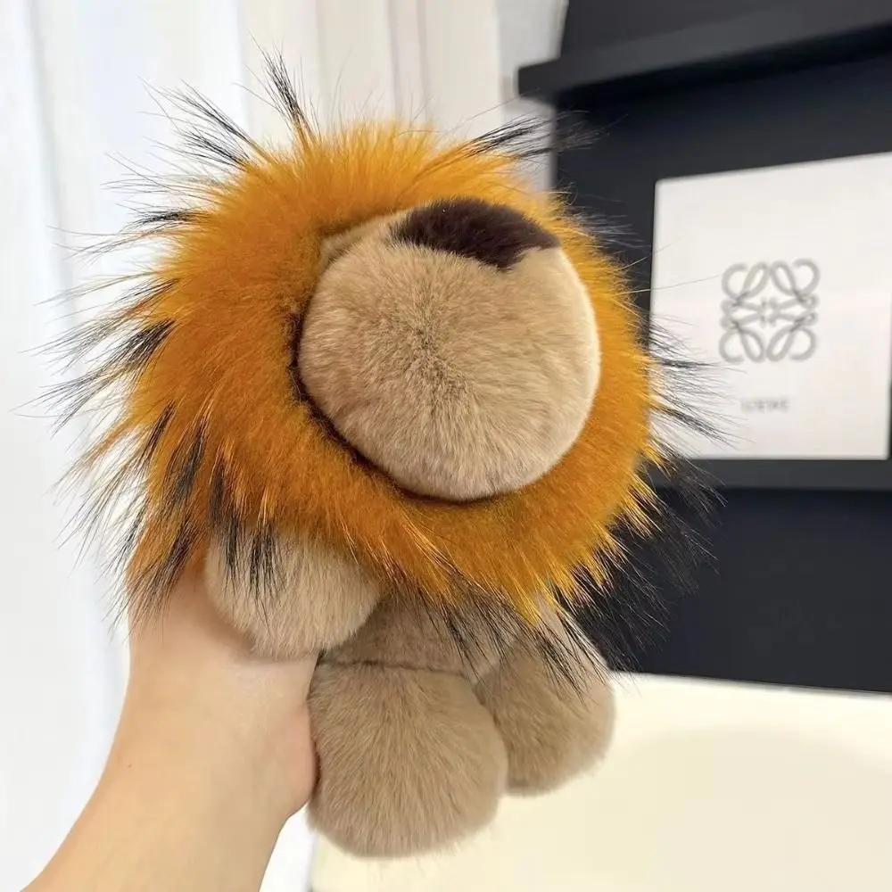 

Long Mane Lion Plush Pendant Stuffed with Tail Plush Lion Keychain Bag Decor Ornaments Cute Animal Keychain Backpack Decor