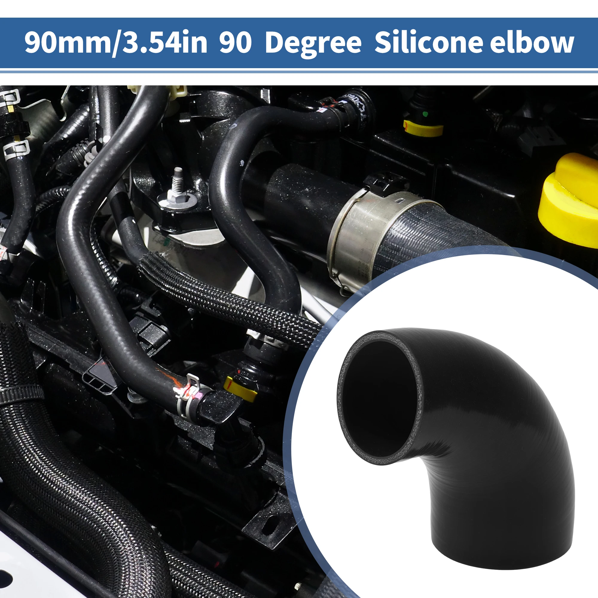 UXCELL Car Auto 80 84 90 102mm ID Silicone Hose 102mm Length Universal Elbow Coupler Pipe Coolant Tube Reinforced Intake Boots
