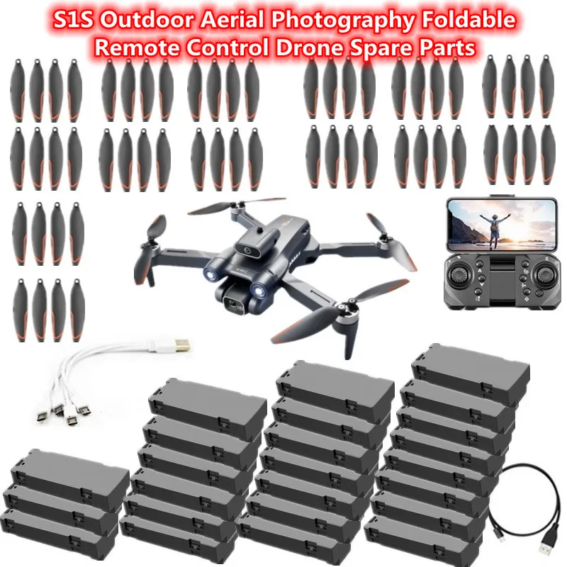 S1S Brushless Aerial Foldable Smart Remote Control RC Drone Spare Parts 3.7V 1800MAH Battery/Propeller/Arm/Controller/USB Line