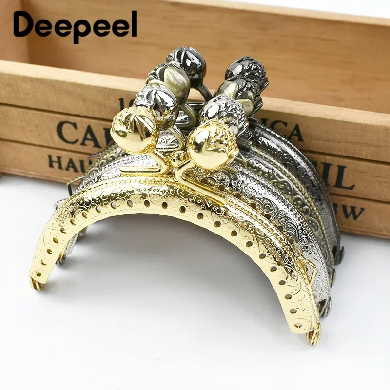 1/2/5pcs Deepeel 8.5cm Metal Frame Purse Sewing Brackets Rose Buckle Handle Coins Bags Kiss Clasp Handbag Hardware Accessories