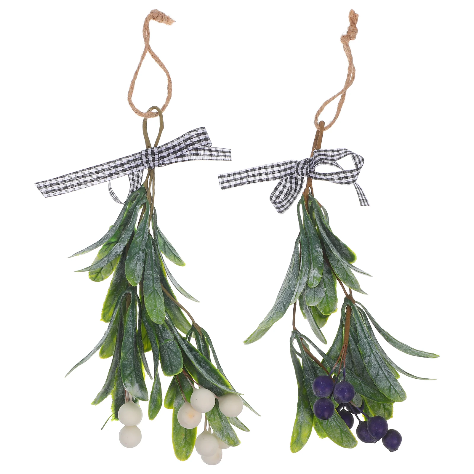 

2Pcs Artificial Mistletoe Branch Berries Hanging Christmas Decoration Mistletoe Swag Door Window Xmas Party Decor