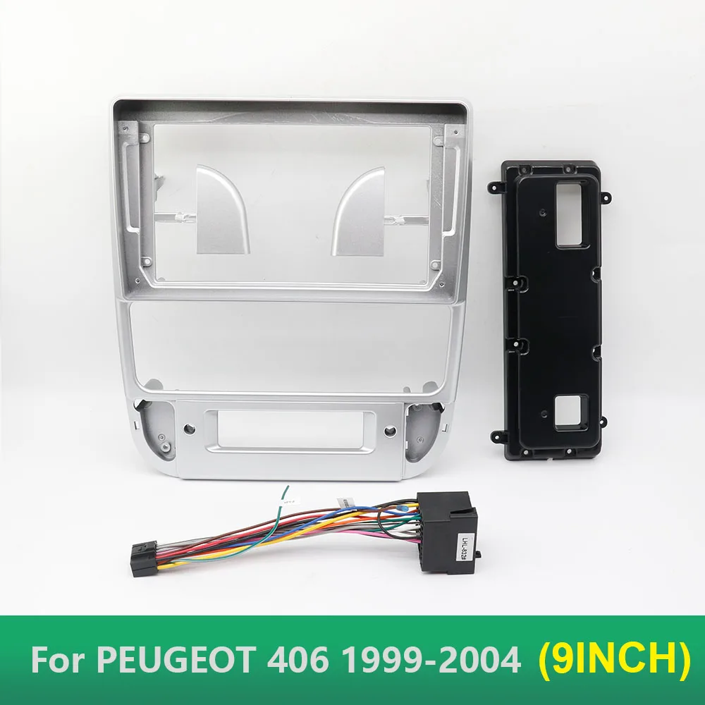 9 Inch Car Radio Fascia Frame For Peugeot 406 1995-2005 Panel Dash Kit Install Facia Console Audio Bezel GPS Adapter
