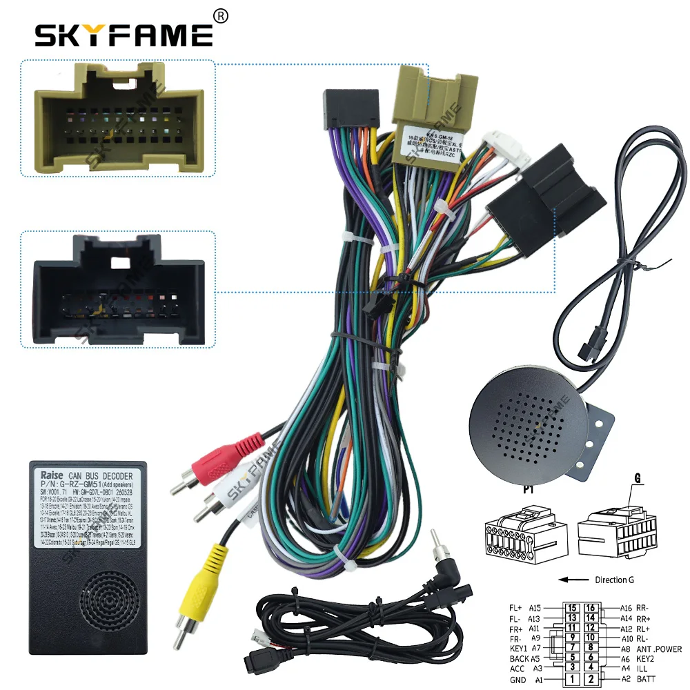 SKYFAME Car 16Pin Wiring Harness Adapter Canbus Box Decoder For Buick Verano GS Chevrolet Malibu Opel Astra