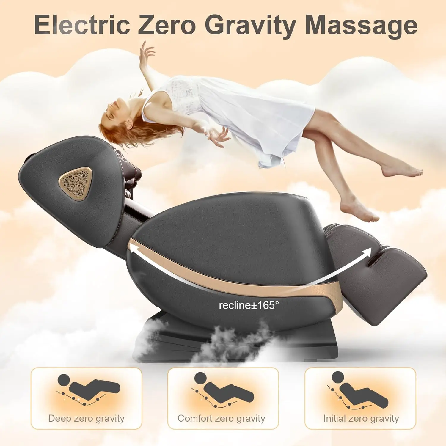 2026 Massage Chair Full Body, Zero Gravity Massage Chair with 10 Fix Rollers, Airbags, Heating, Foot Massage, Auto, Customized