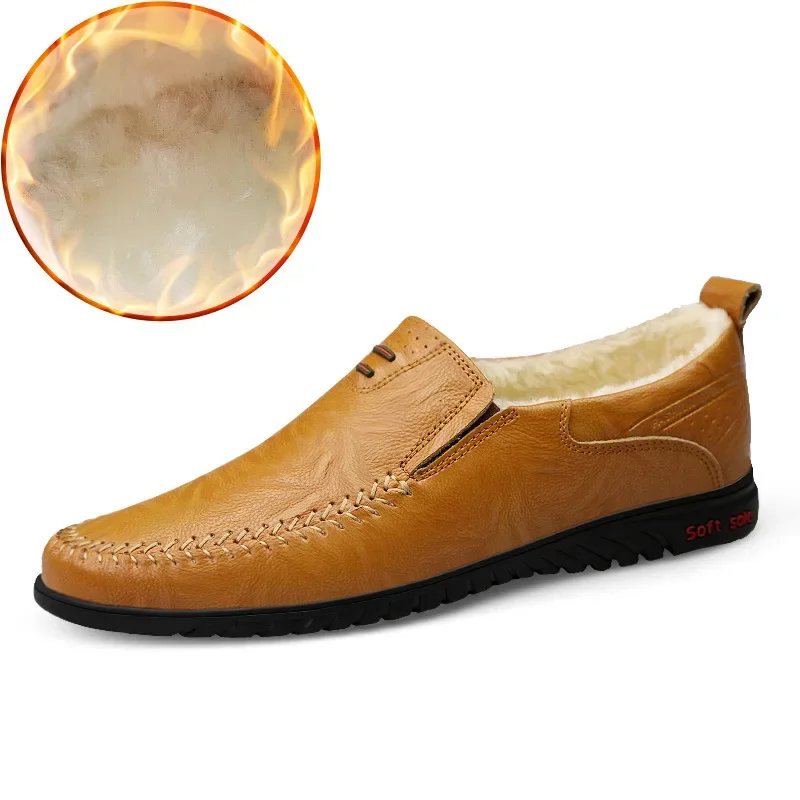 Men\'s Loafers Luxury Genuine Leather Business Casual Shoes Fashion Men Driving Shoes Breathable Slip on Moccasins Footwear 37~47