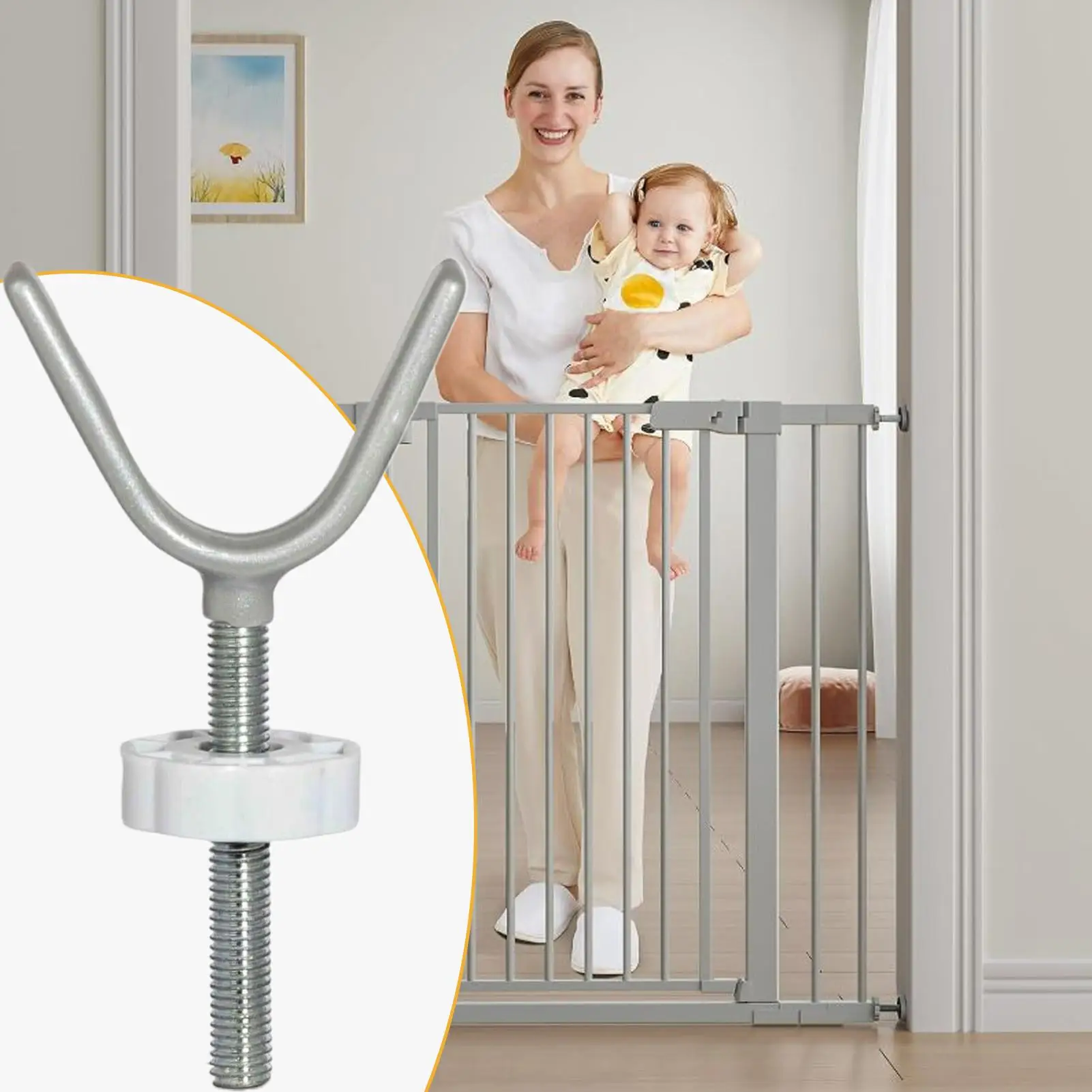 

Banister Gate Mounting Kit 4 Pieces Safety Barrier Fixer Child Proof Gate Adapter For Railing Indoor Outdoor Deck Porch Doorway