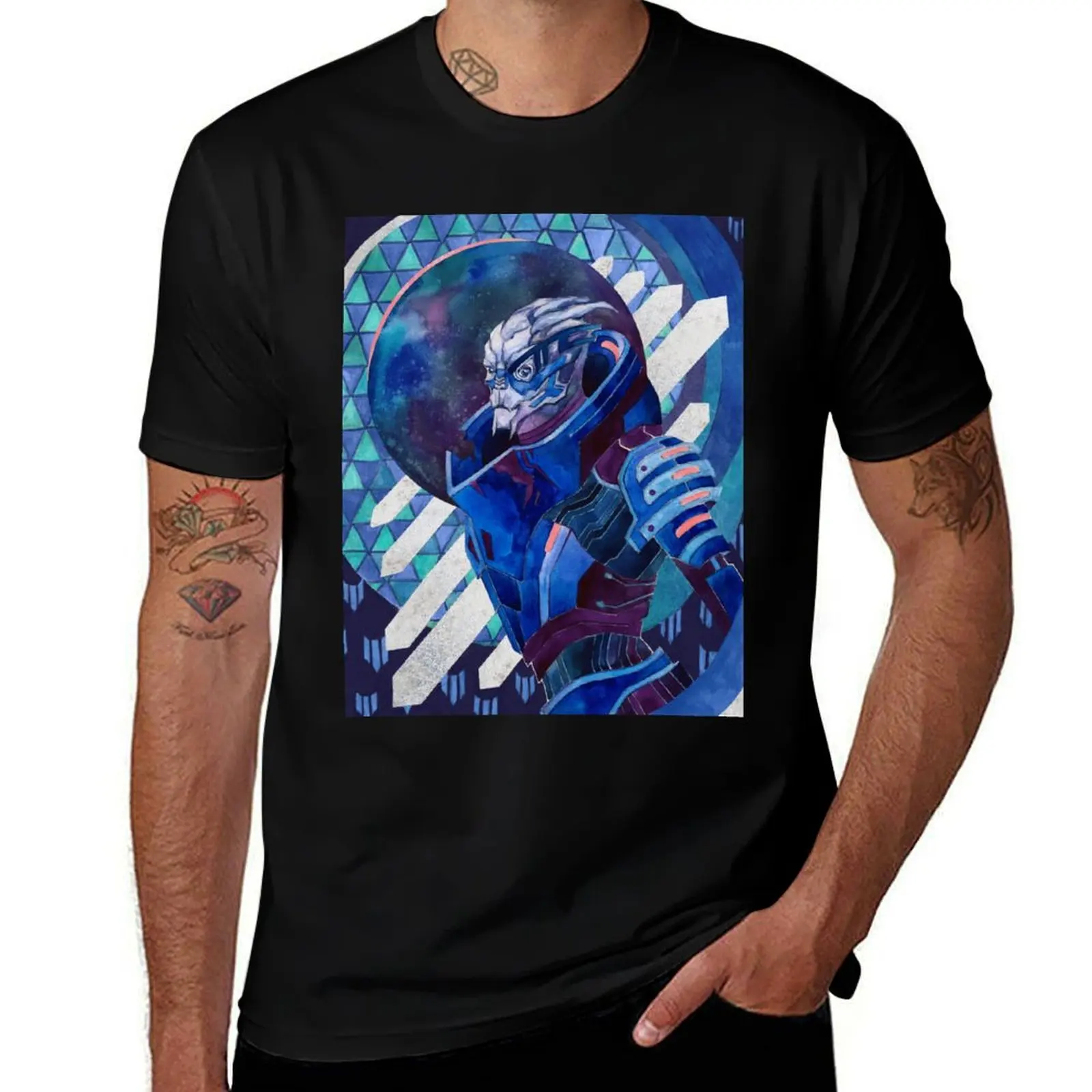 Garrus Vakarian T-Shirt Fashion Letter Print T-Shirt