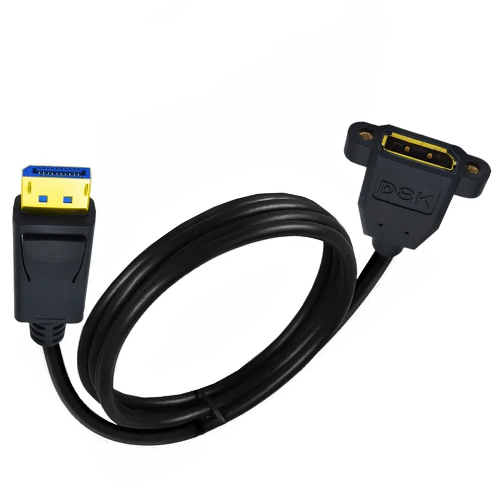 Cable de extensión DisplayPort 1,4 de 8K @ 60Hz, montaje en Panel macho a hembra, adaptador de vídeo DP a DP, 0,3 M, 1M, 1,8 M de longitud, opciones