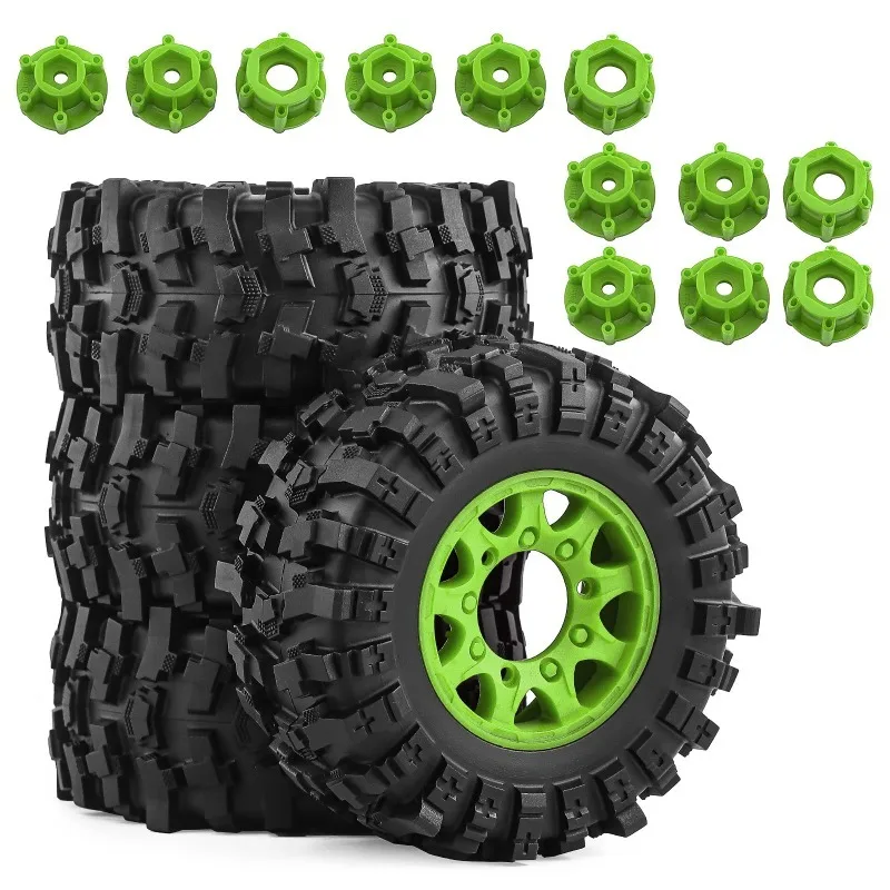 4個 118mm 1/10 ショートコーストラックタイヤ 12mm 14mm 17mm ホイールヘックス付き Trxs Slash ARRMA SENTON HSP HPI RCカー用