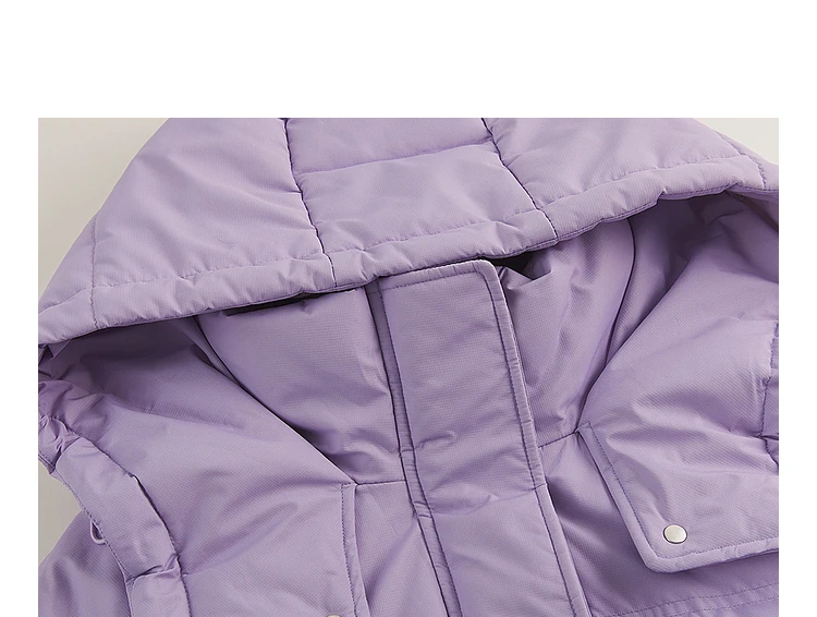 Metersbonwe Women's Oversized Long Hooded Down Jacket Adjustable Pig Nose Buckle Waist Belt Utility Duck Down Parka Warm Winter