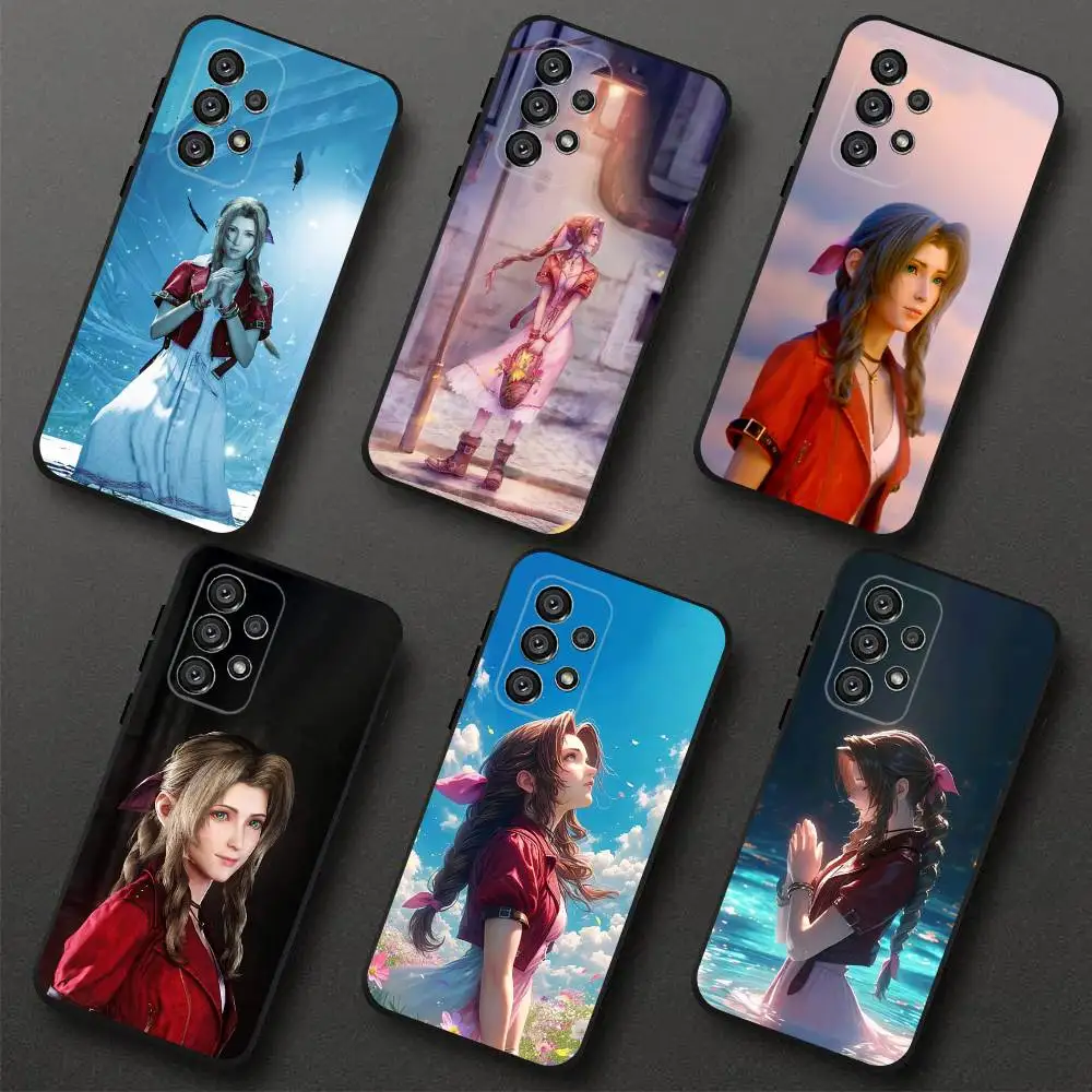 

F-Final F-Fantasy Aerith Gainsborough Phone Case For Samsung S 25,24,23,22,30,21,10,9,Ultra,Plus,Lite,FE,4,5G Black Soft Case