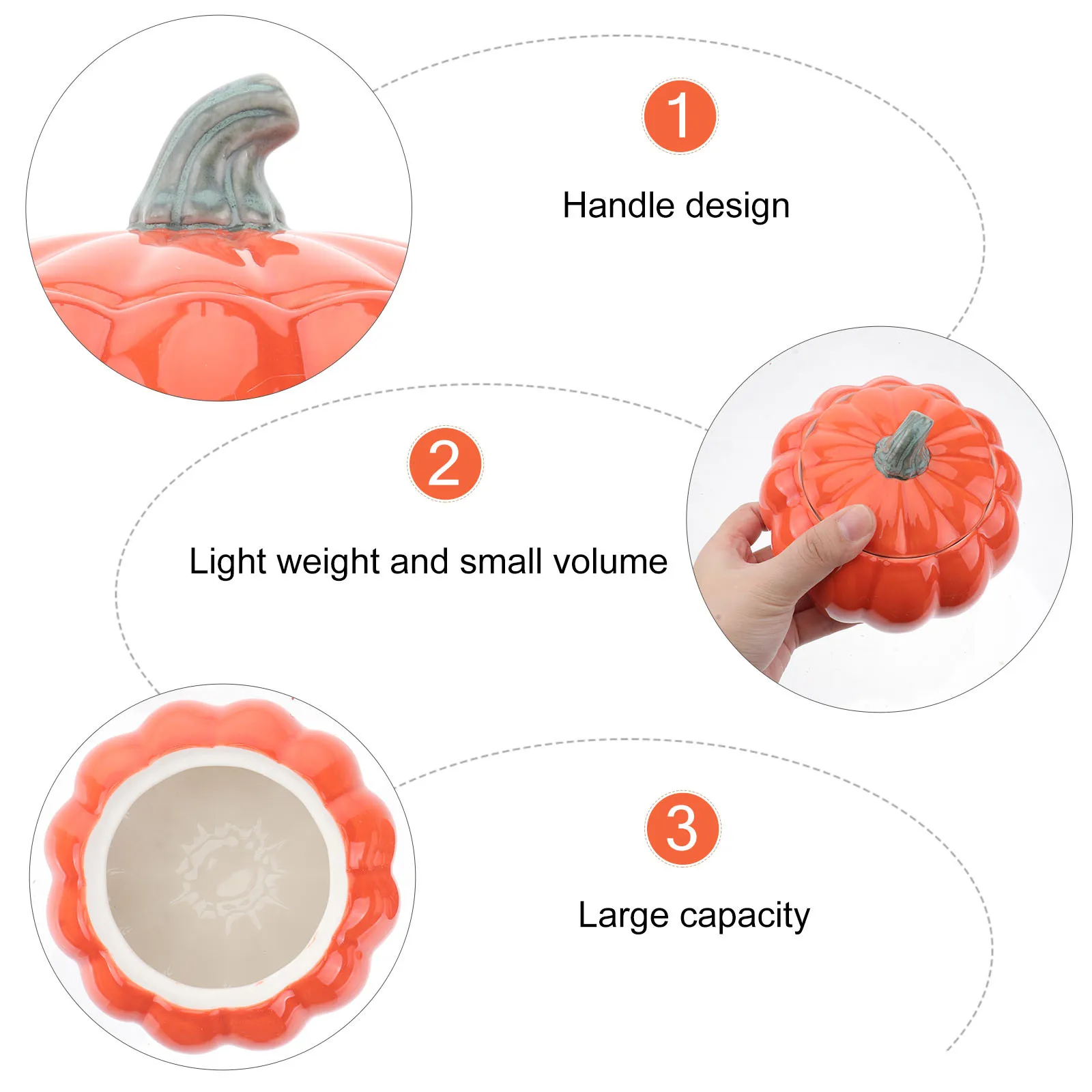 

1Set Ceramic Bowl with Lid Pumpkin Shaped Food Container Steamed Can Soup Bowl for Hotel Restaurant Steamed Can